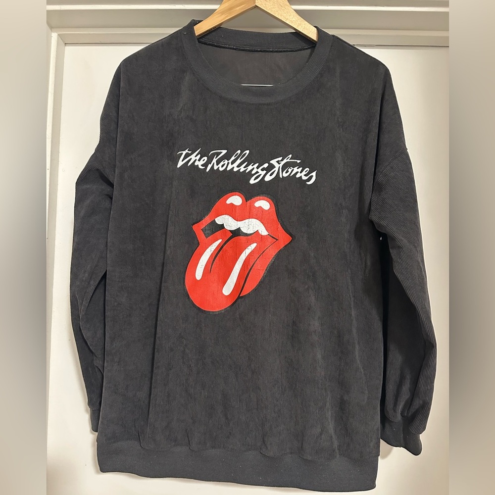The Rolling Stones Black Sweater with Red Logo
